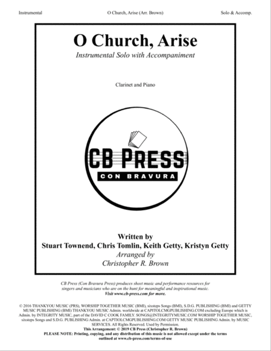 O Church, Arise (arise, Shine) Clarinet Solo scores gallery preview page 1