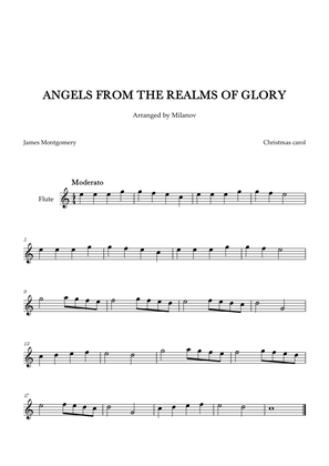 Angels from the realms of glory in C Flute Easy Christmas carol