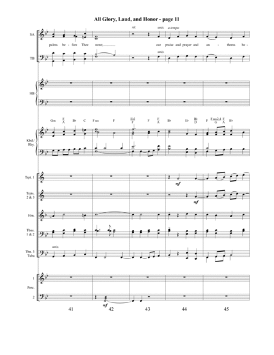 All Glory, Laud, and Honor 4-Part scores gallery preview page 12