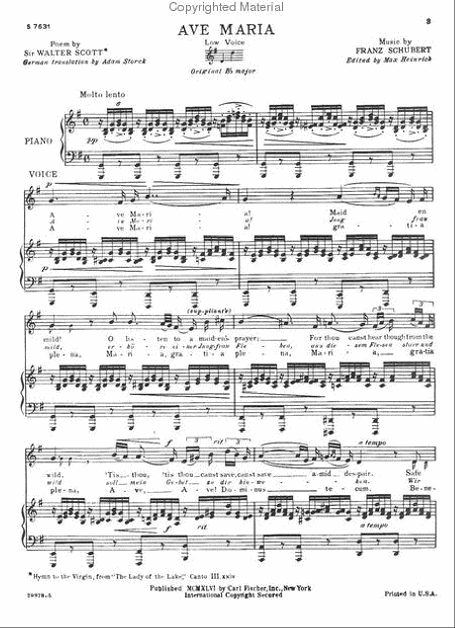 Ave Maria Ave Maria Low Voice scores gallery preview page 2
