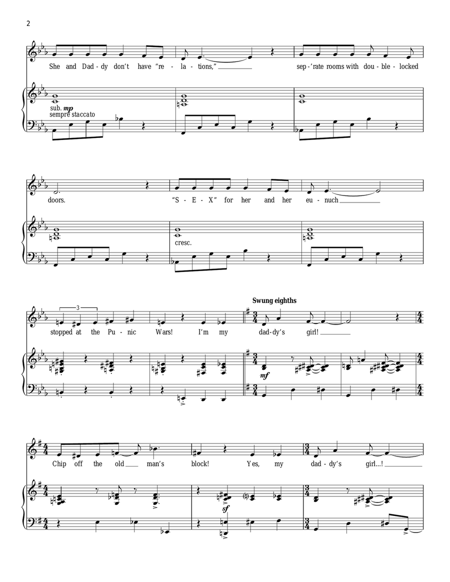 Daddy's Girl Piano, Vocal scores gallery preview page 2