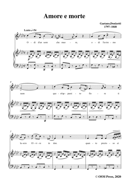 Donizetti-Amore e morte,in f minor,for Voice and Piano image number null