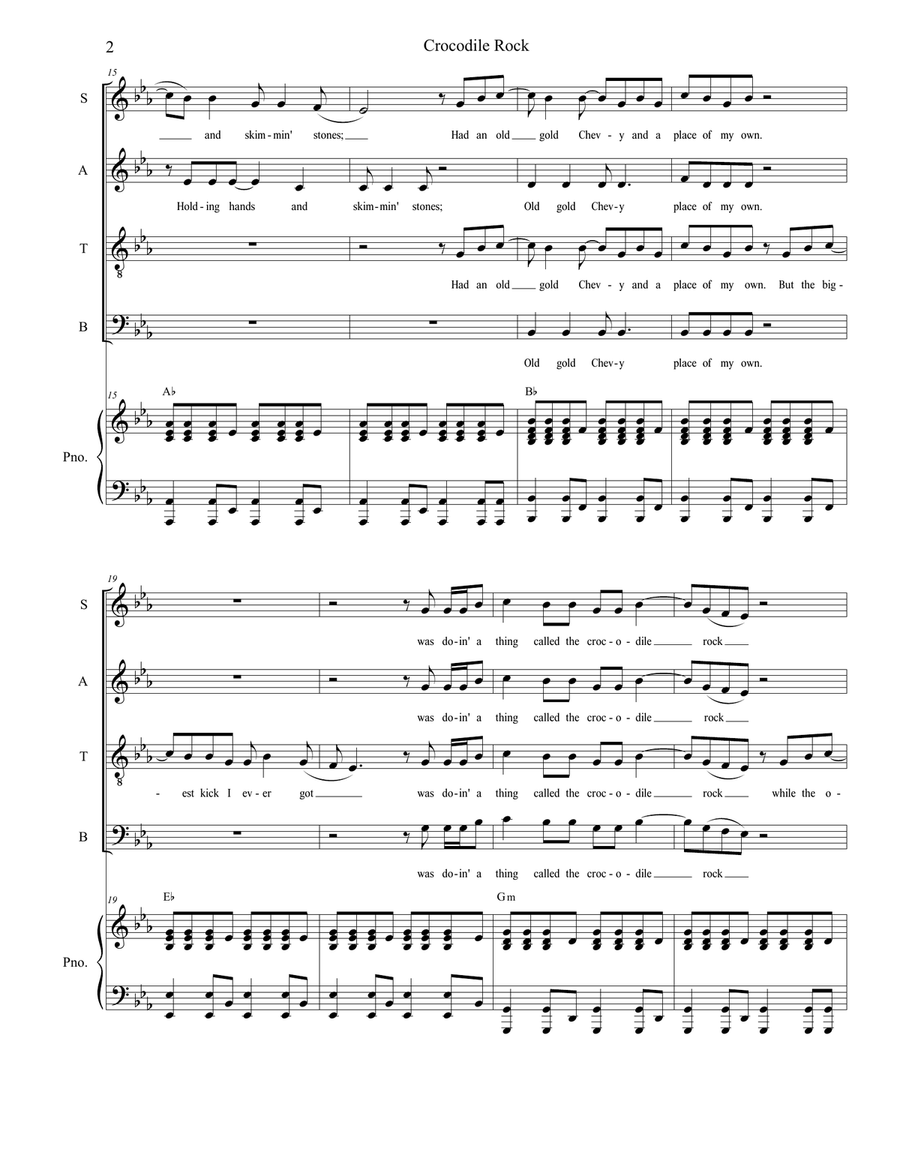 Crocodile Rock 4-Part scores gallery preview page 2