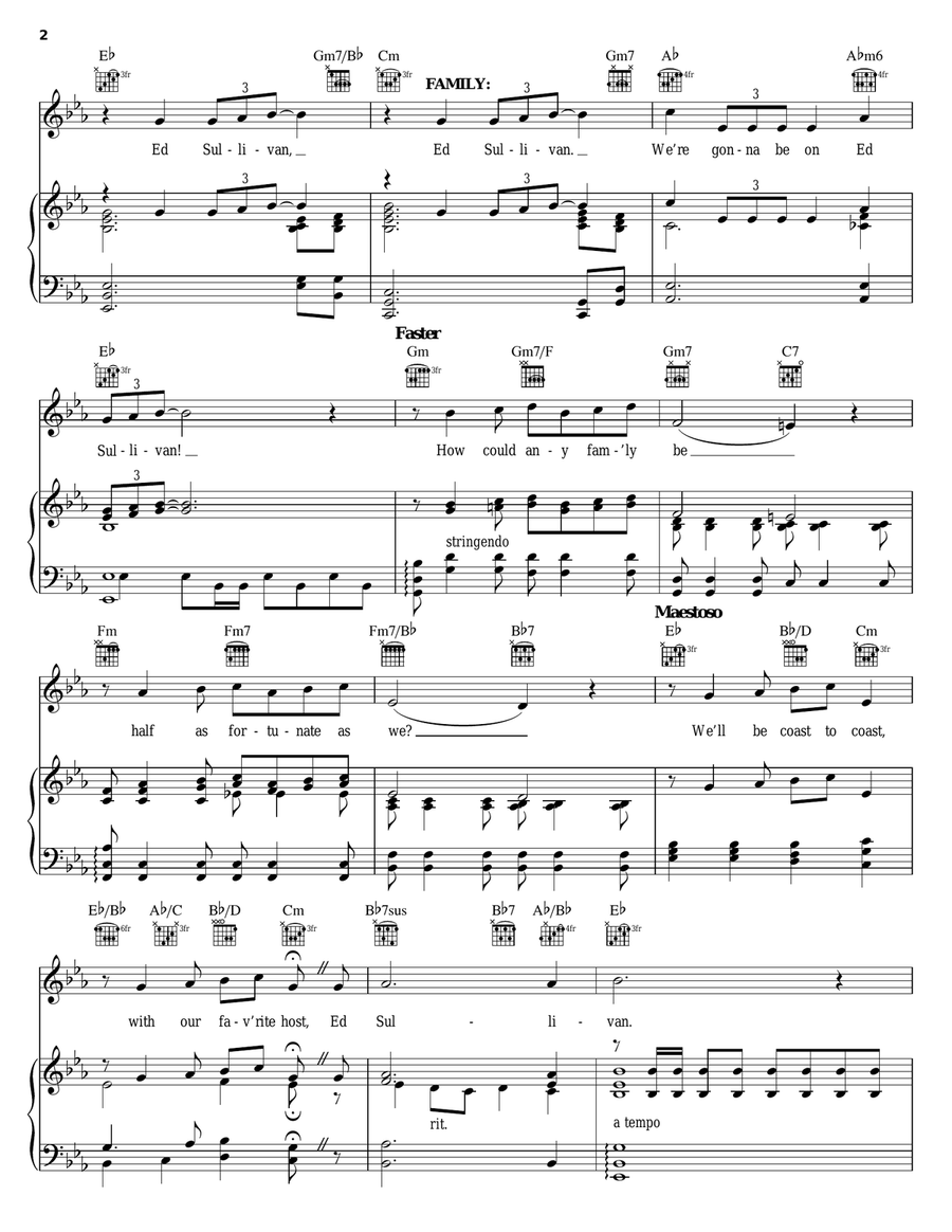 Hymn For A Sunday Evening (Ed Sullivan) Piano, Vocal, Guitar scores gallery preview page 2