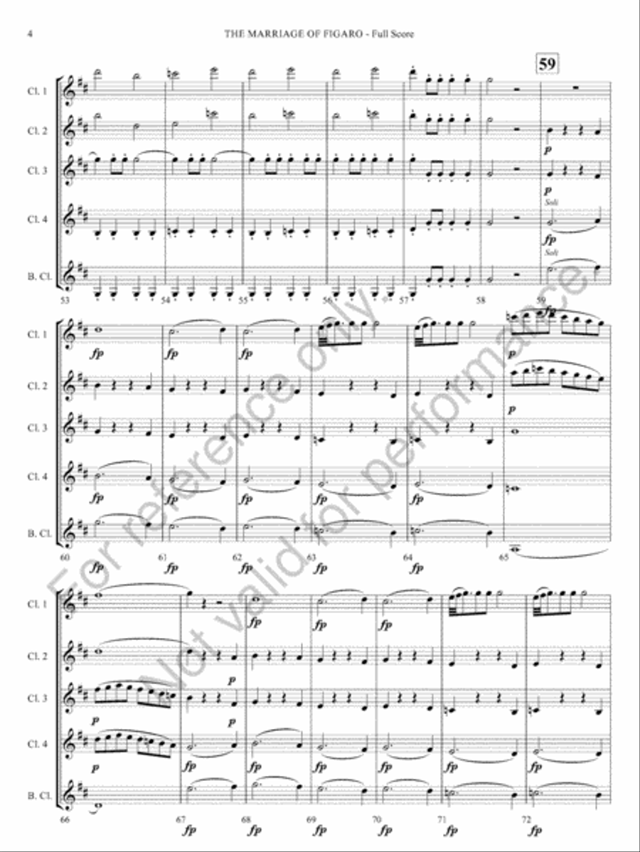 The Marriage Of Figaro The Marriage Of Figaro Clarinet Quintet scores gallery preview page 6