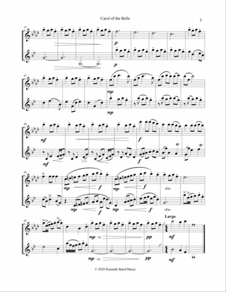 Christmas Duets - Volume 2 - for One Flute and One Clarinet Woodwind Duet scores gallery preview page 3