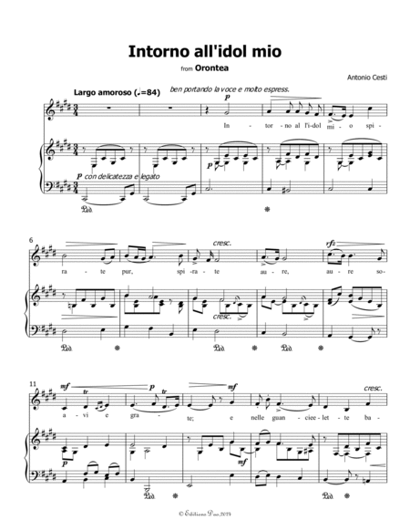 Intorno all'idol mio, by Antonio Cesti, in c sharp minor
