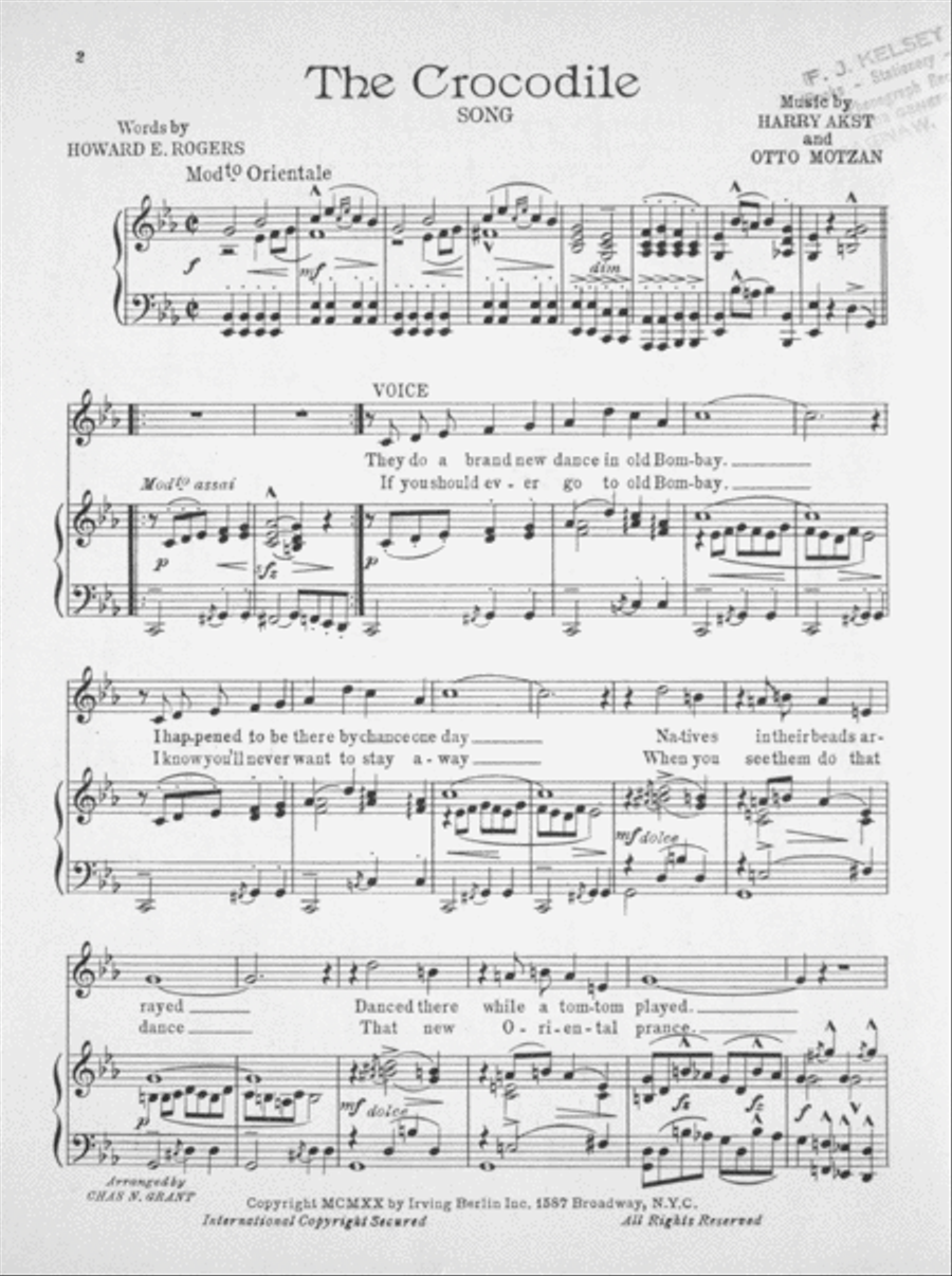 The Crocodile (Song) Voice scores gallery preview page 2