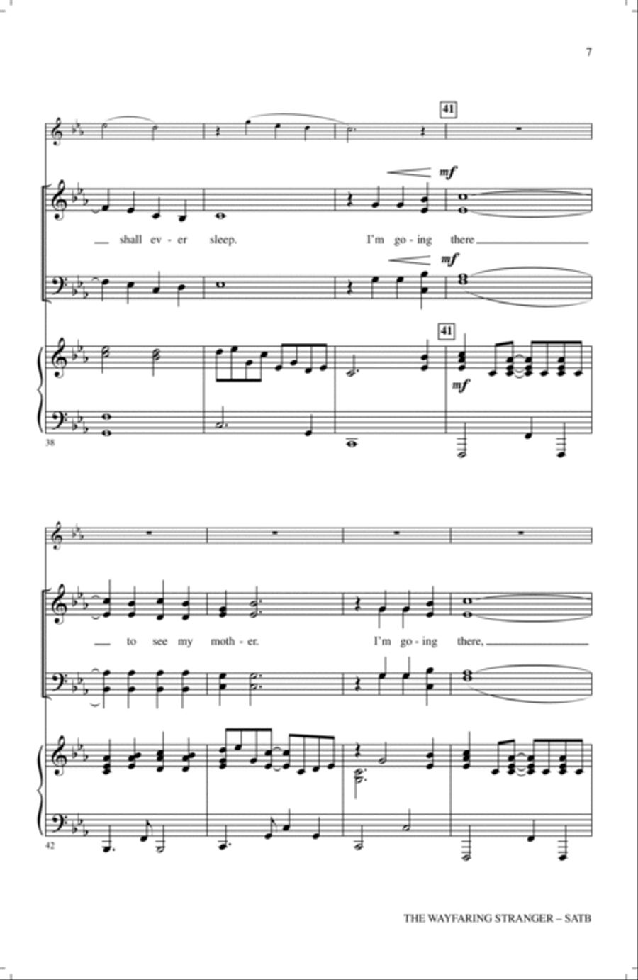 Wayfaring Stranger 4-Part scores gallery preview page 5