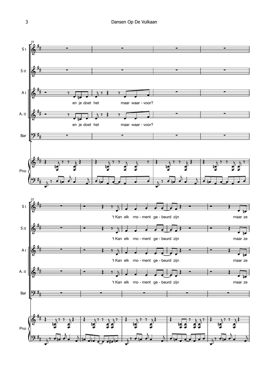 Dansen Op De Vulkaan Choir scores gallery preview page 3