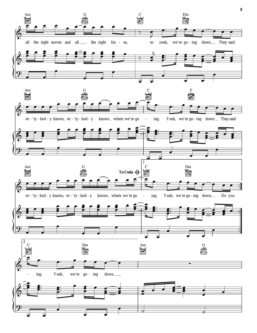 All The Right Moves Piano, Vocal, Guitar scores gallery preview page 3