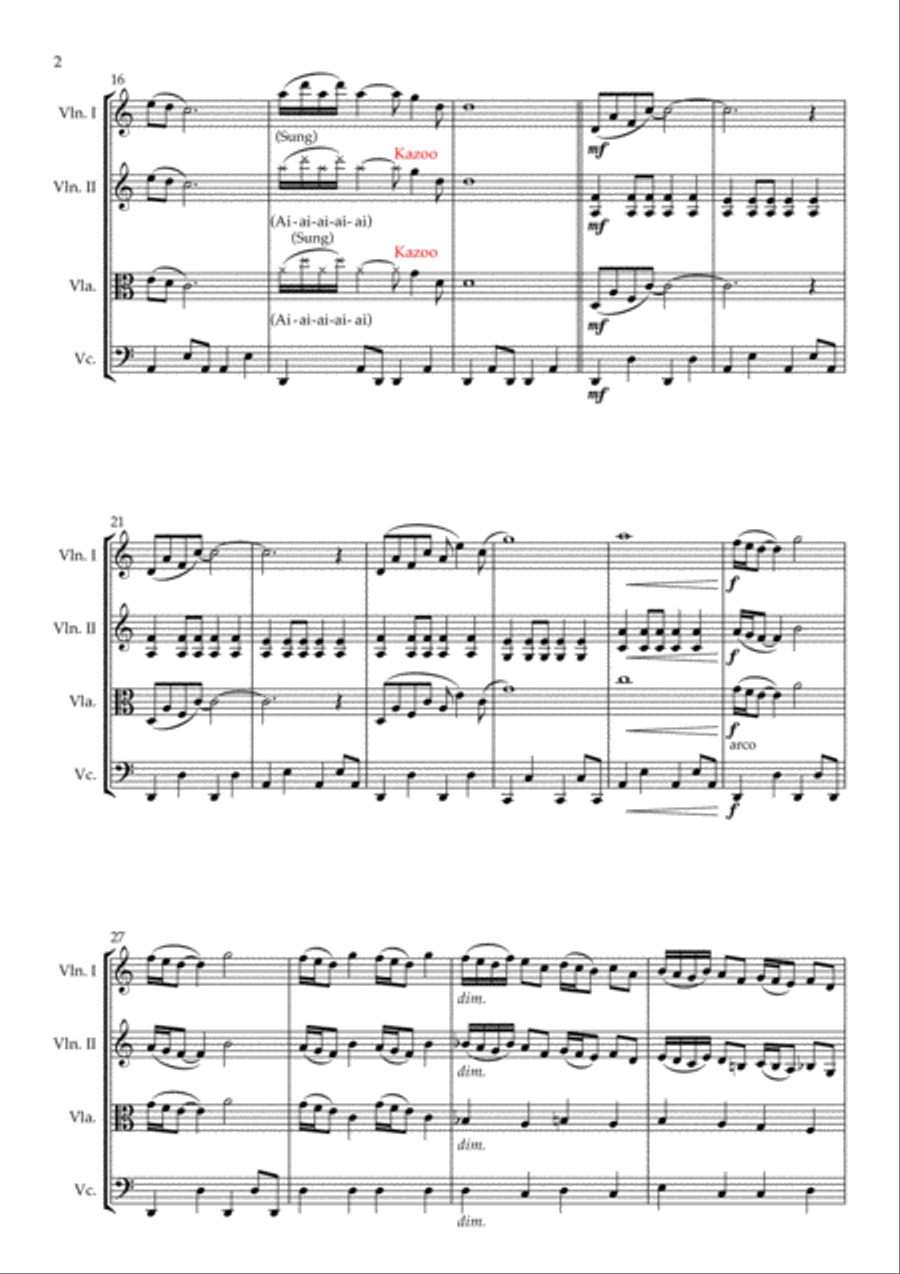The Ecstasy Of Gold String Quartet scores gallery preview page 4