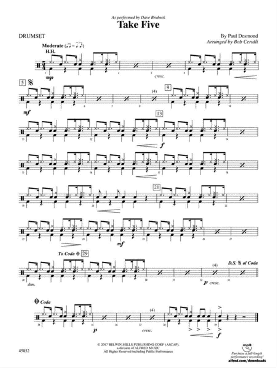 Take Five: Drums String Orchestra scores gallery preview page 1