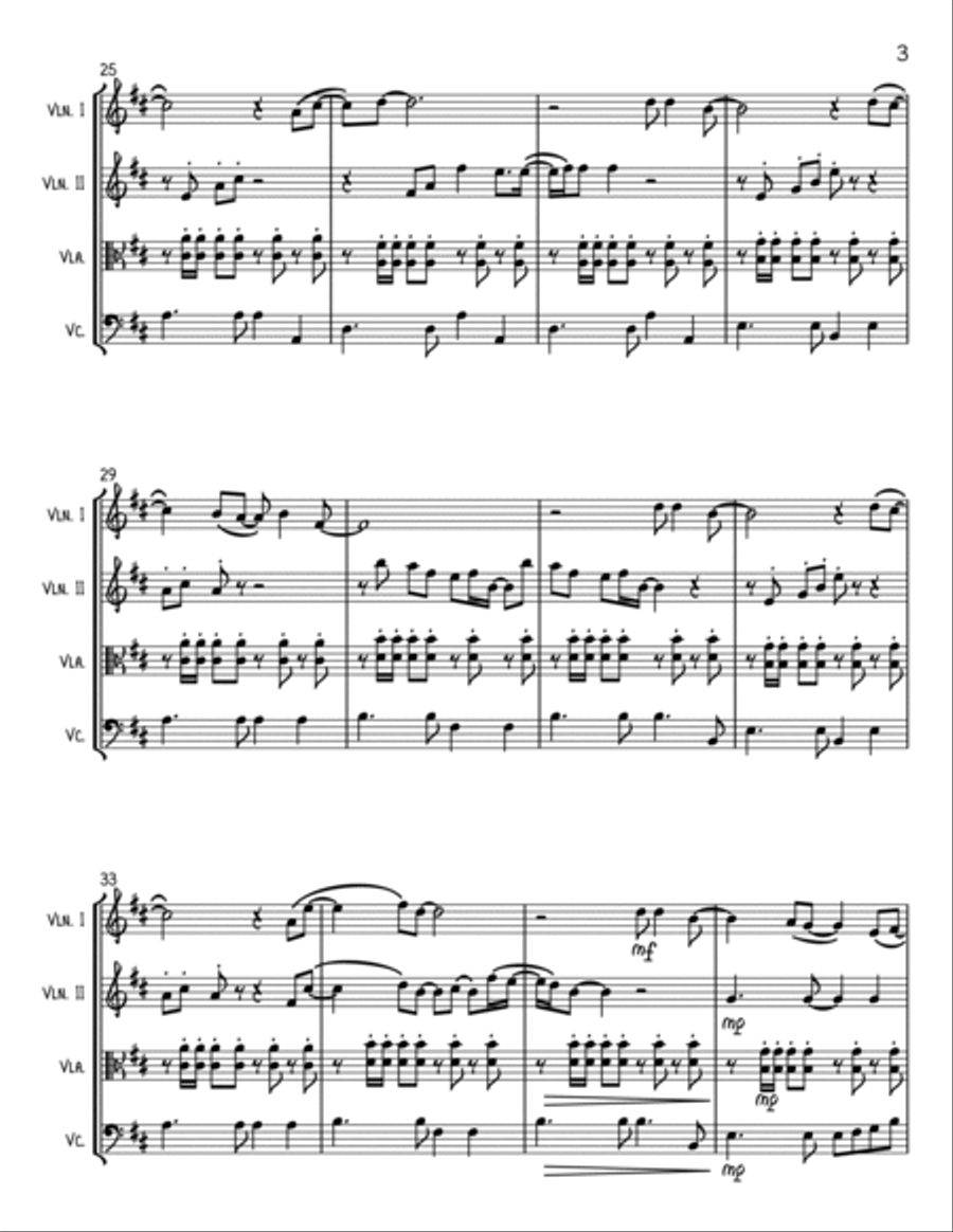 I Just Called To Say I Love You String Quartet scores gallery preview page 3