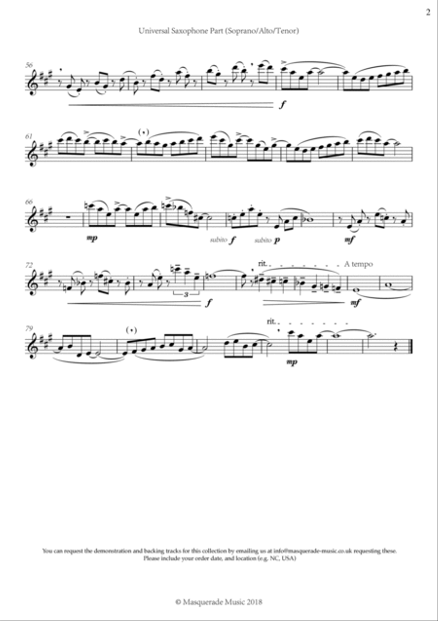 'Changing Landscapes' suite for Eb or Bb saxophone & Piano by Emma Arandjelovi Piano scores gallery preview page 3