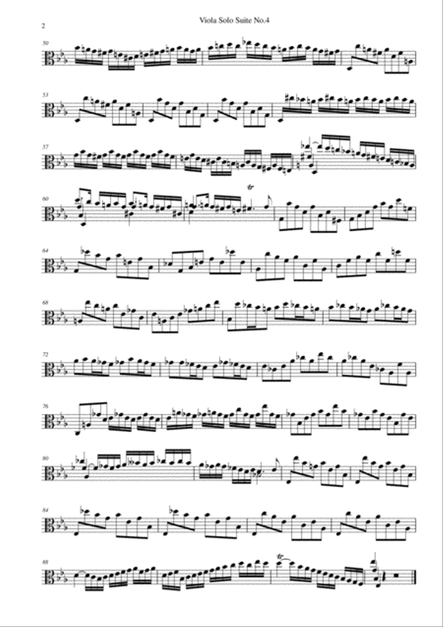 J. S. Bach : Viola Suite No.4 Prelude Viola Solo scores gallery preview page 2