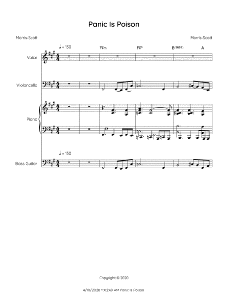 Panic Is Poison Small Ensemble scores gallery preview page 1