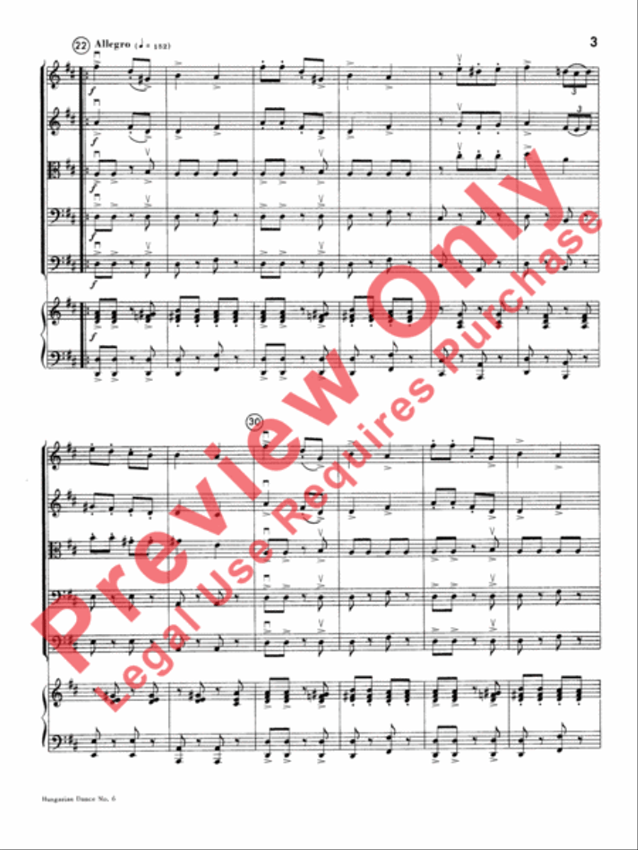 Hungarian Dance No. 6 String Orchestra scores gallery preview page 6