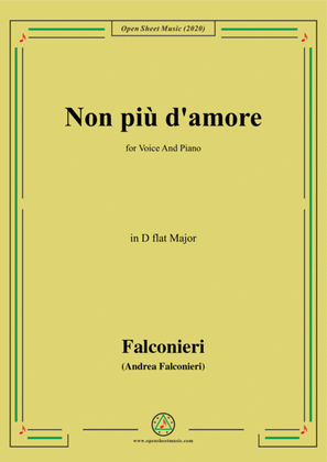 Book cover for Falconieri-Non più d'amore,in D flat Major,for Voice and Piano