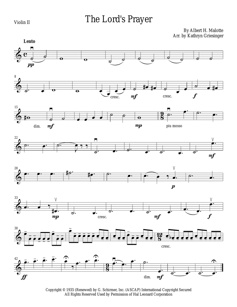 The Lord's Prayer String Quartet scores gallery preview page 2