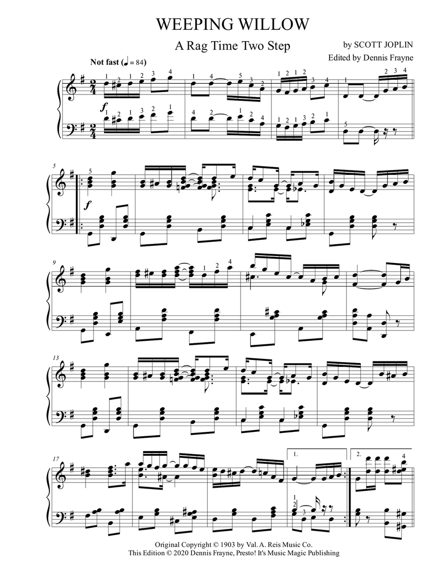 Weeping Willow Piano Solo scores gallery preview page 1