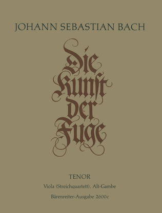 Book cover for The Art of Fugue, BWV 1080