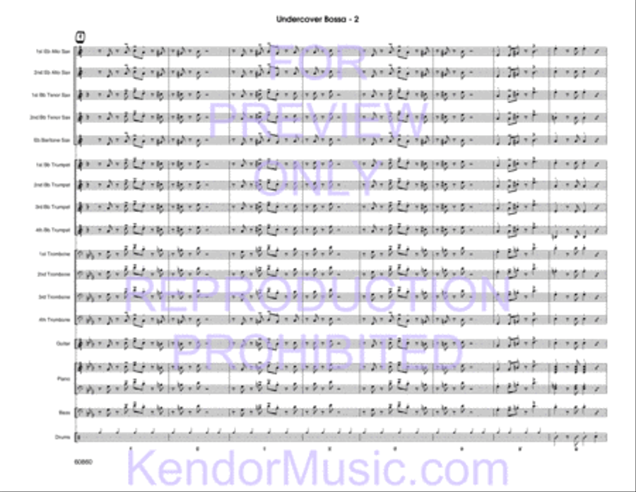 Undercover Bossa (Full Score) Jazz Ensemble scores gallery preview page 3