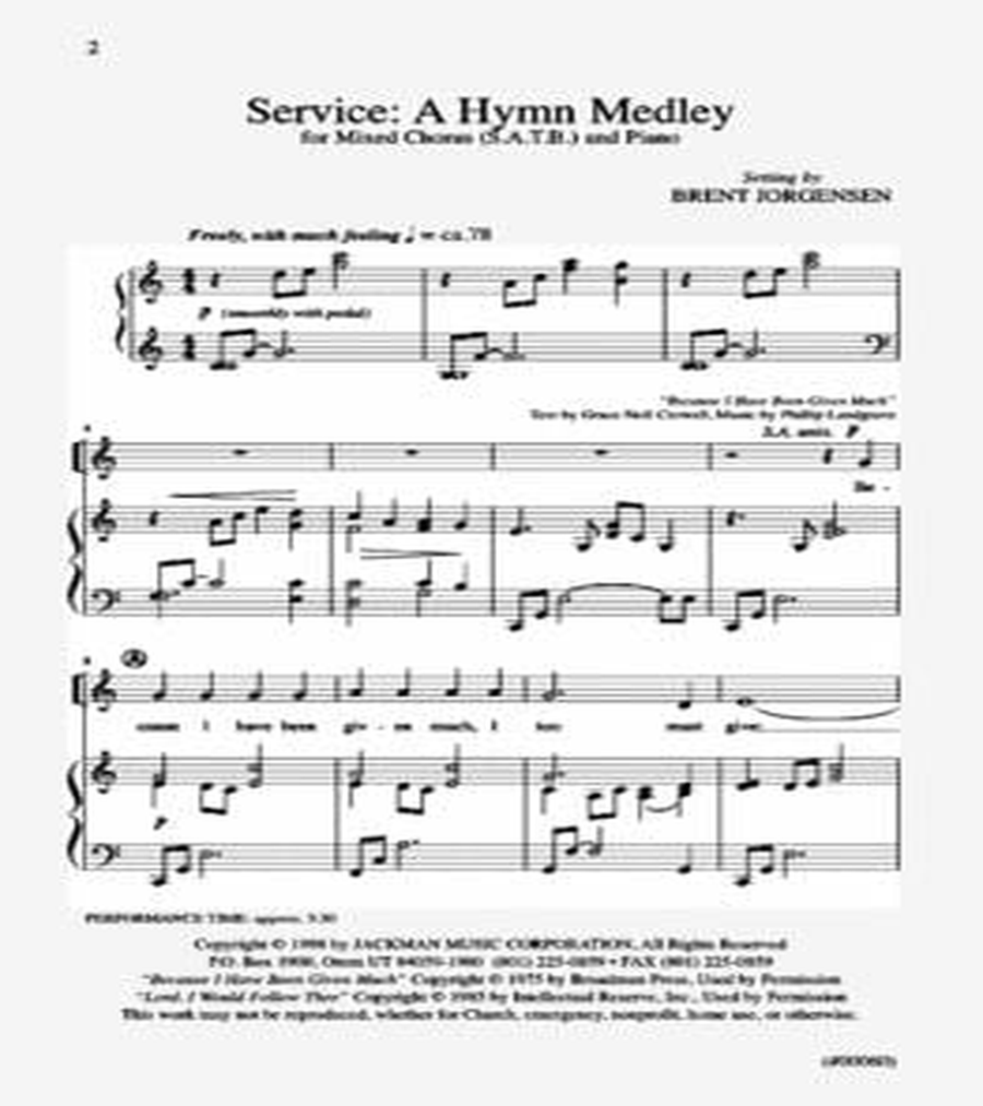 Service: A Hymn Medley - SATB 4-Part scores gallery preview page 2