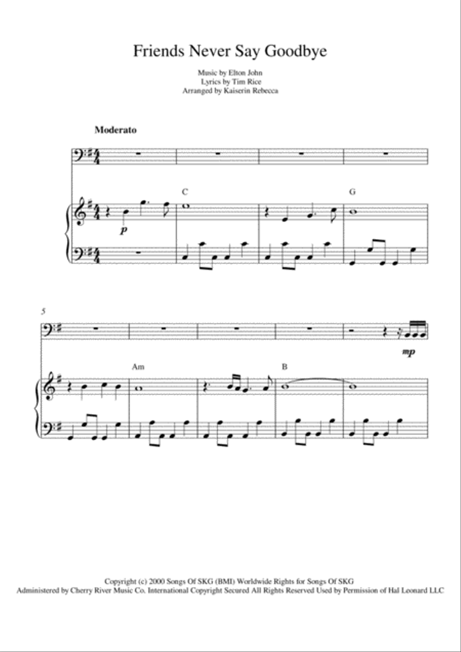 Friends Never Say Goodbye from THE ROAD TO EL DORADO Bassoon scores gallery preview page 1