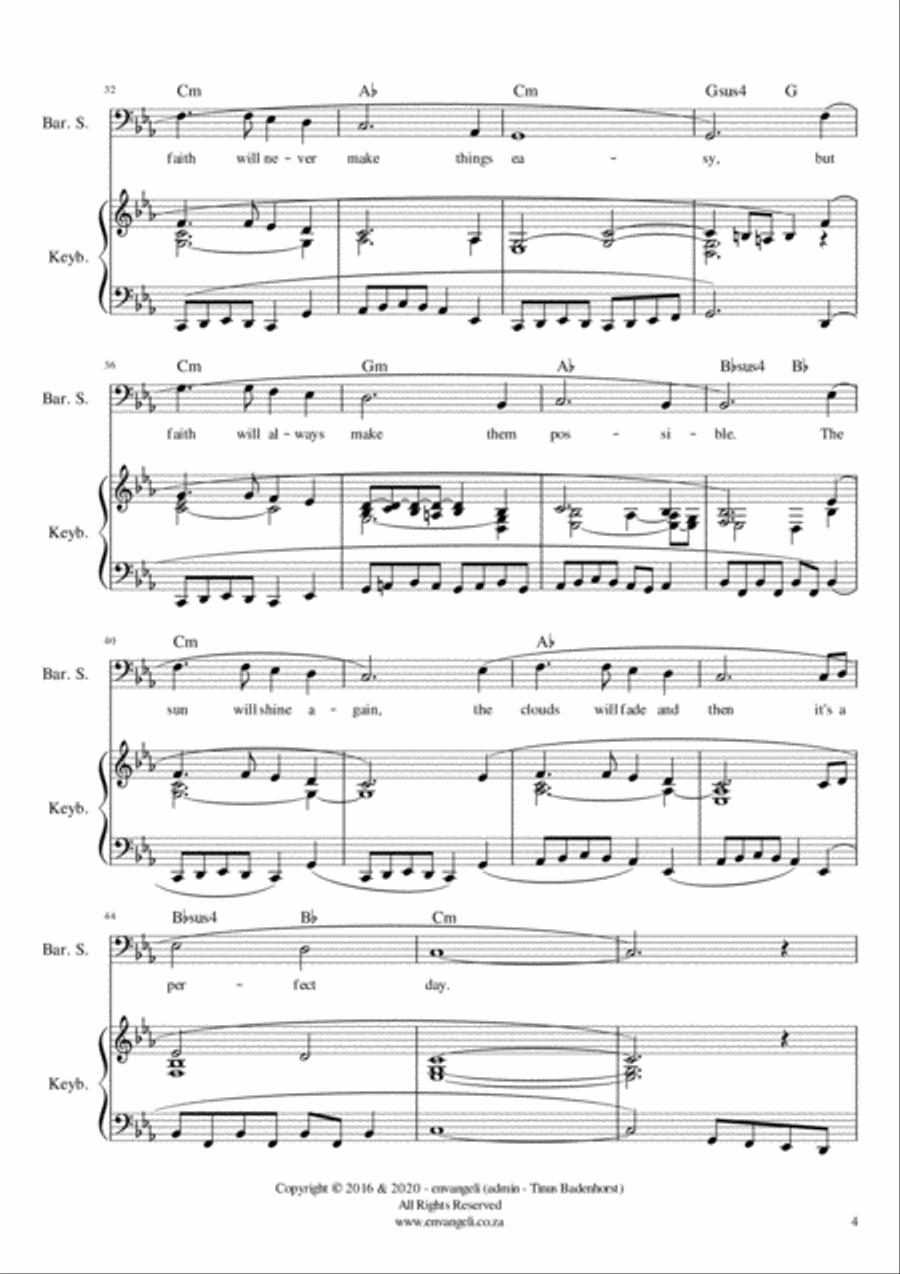 It's a perfect day - Melody and Keyboard with Chords Piano, Vocal, Guitar scores gallery preview page 4