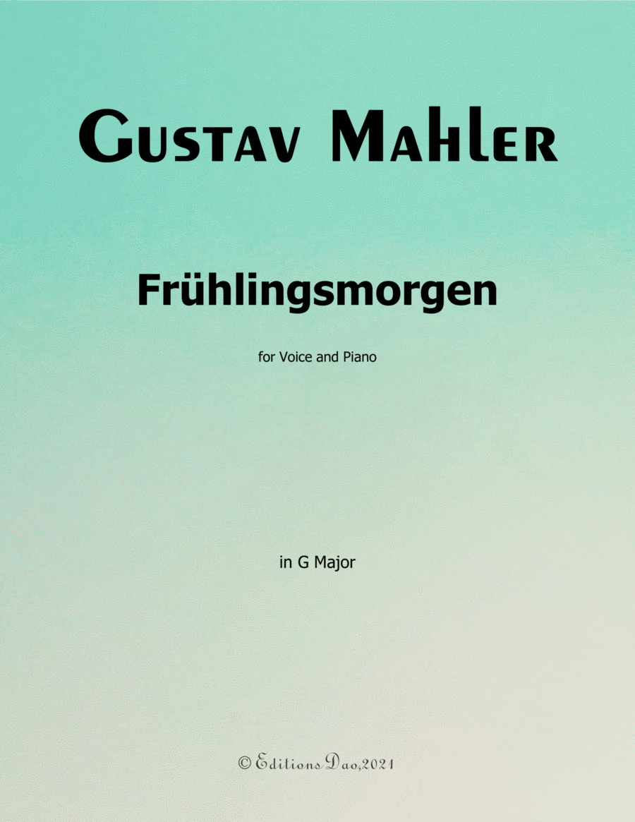 Frühlingsmorgen, by Mahler, in G Major image number null