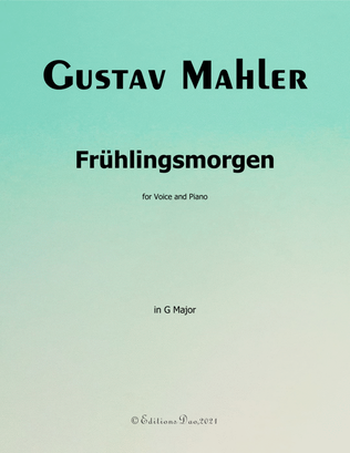 Book cover for Frühlingsmorgen, by Mahler, in G Major