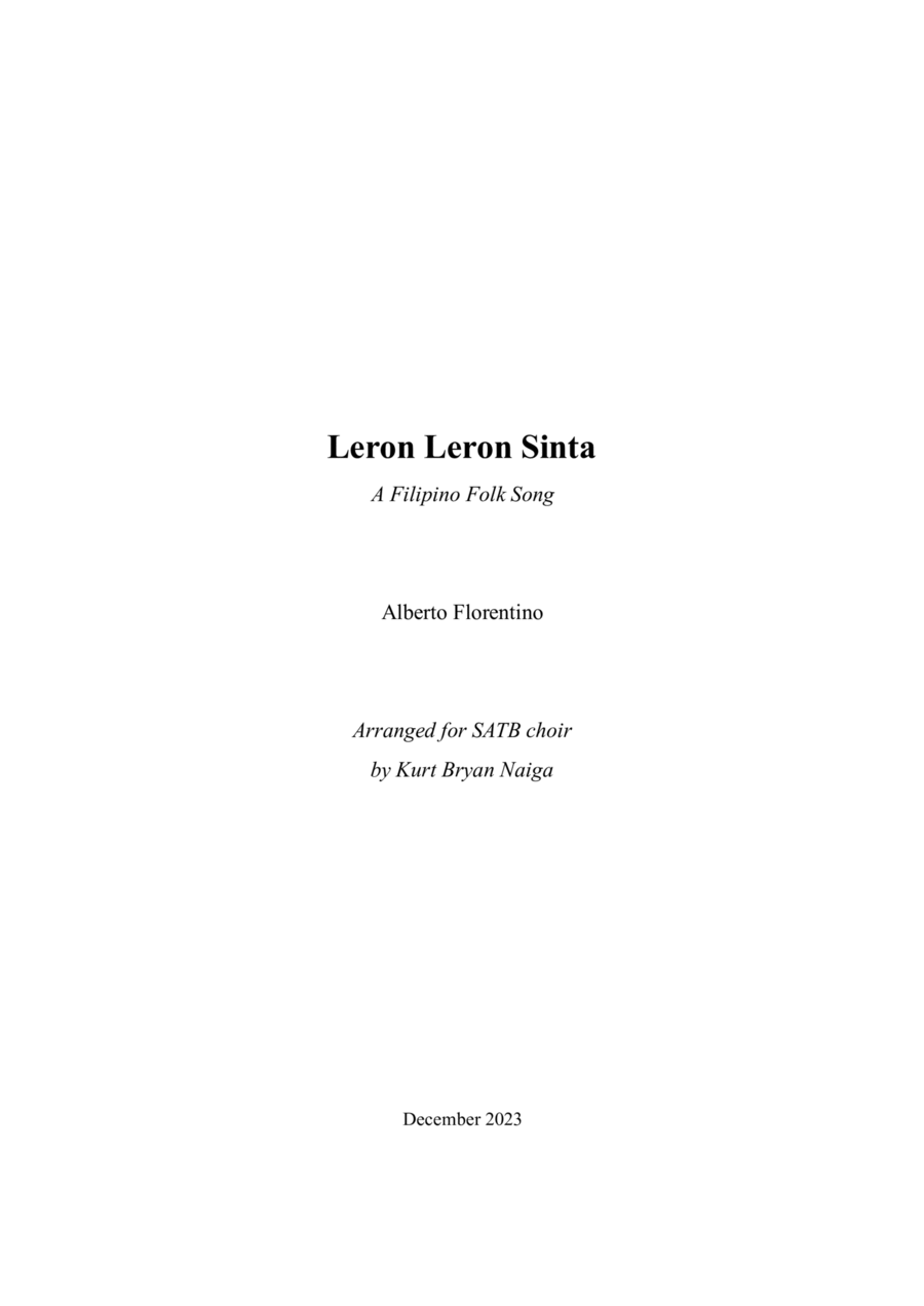 Leron Leron Sinta 4-Part scores gallery preview page 1