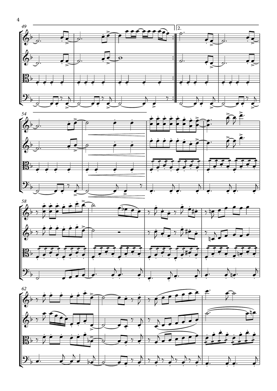 Don't Go Breaking My Heart String Quartet scores gallery preview page 5