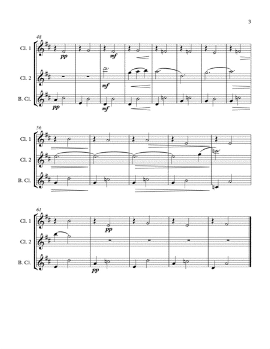 Three Gymnopedies (Clarinet Trio with Bass Clarinet) Three Gymnopedies (Clarinet Trio with Bass Clarinet) Clarinet Trio scores gallery preview page 6