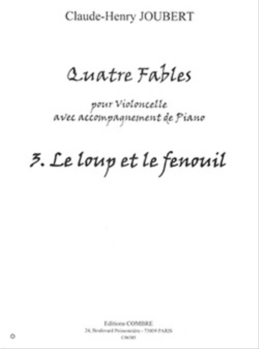 Fables (4) No. 3 Le Loup et le fenouil Piano Accompaniment scores gallery preview page 1