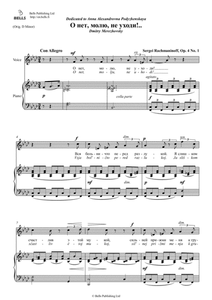 O net, molju, ne ukhodi!, Op. 4 No. 1 (F minor)