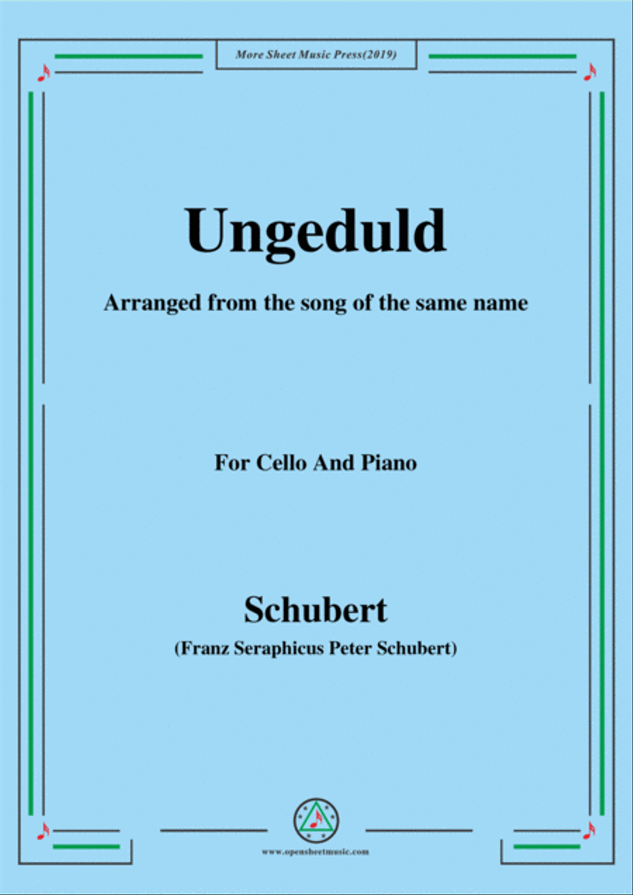 Schubert-Ungeduld,for Cello and Piano Piano scores gallery preview page 1