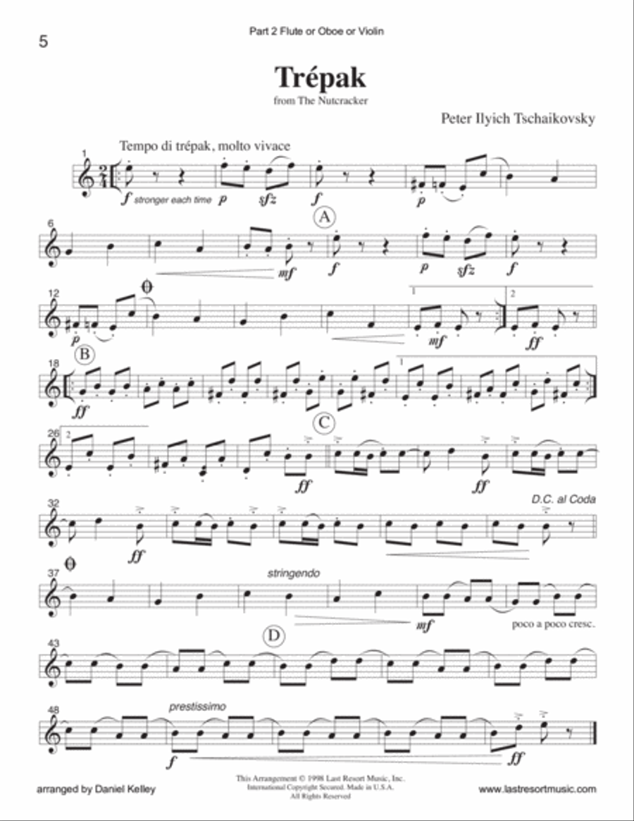 Trepak from the Nutcracker for Woodwind Trio or Clarinet Trio Clarinet Trio scores gallery preview page 5