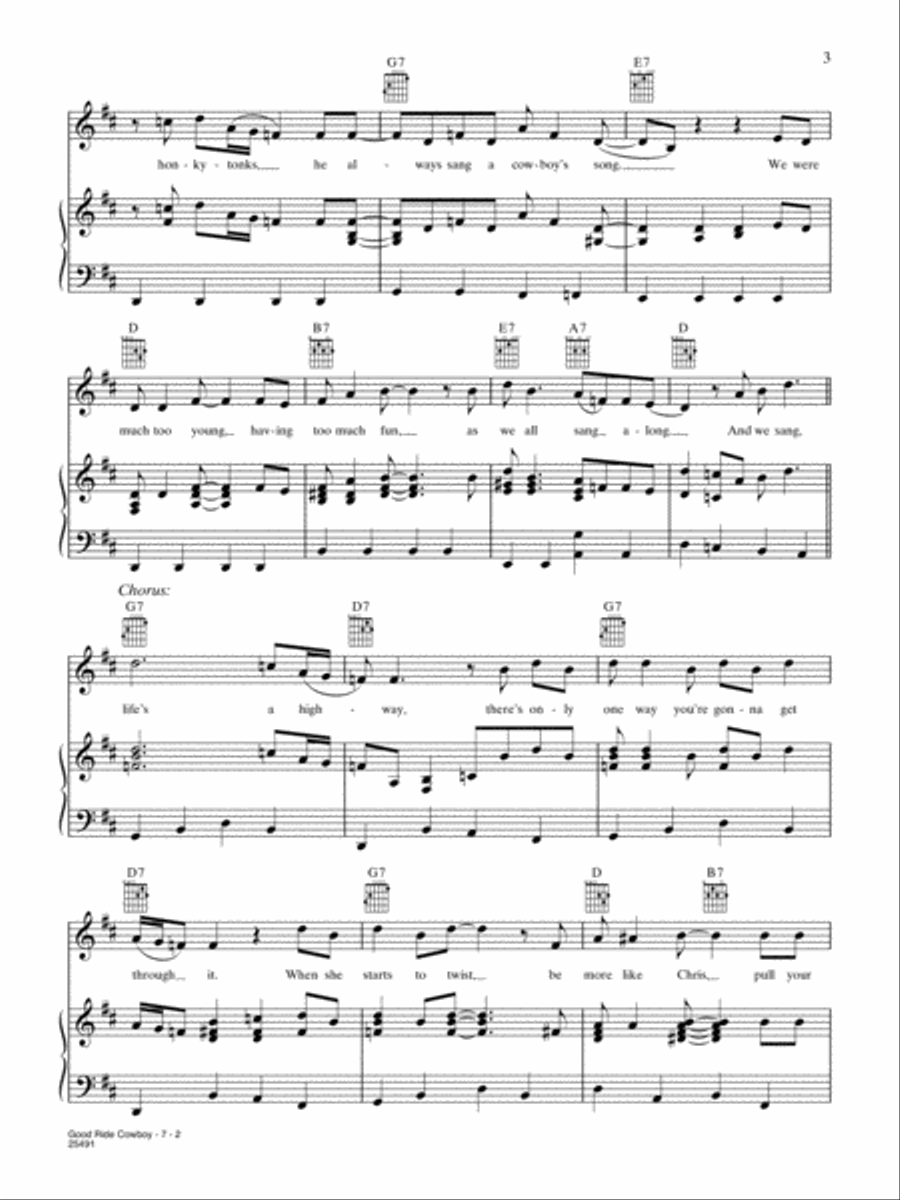 Good Ride Cowboy Piano, Vocal, Guitar scores gallery preview page 2