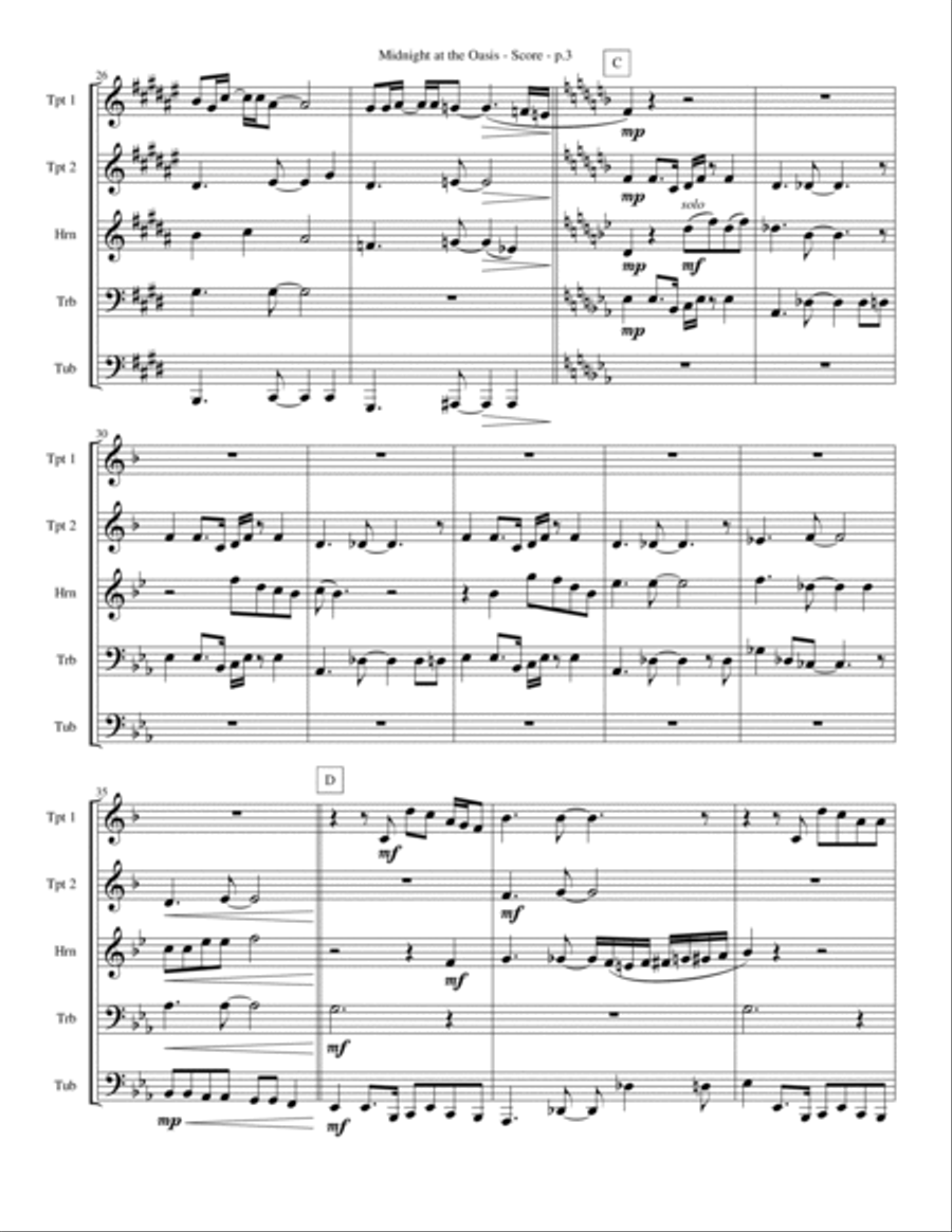 Midnight At The Oasis Brass Ensemble scores gallery preview page 3
