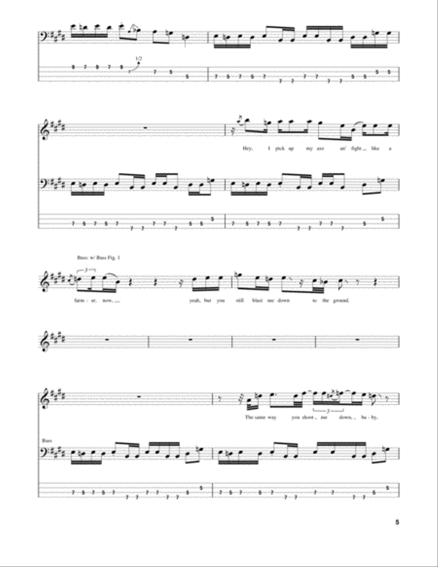 Machine Gun Guitar Tablature scores gallery preview page 5