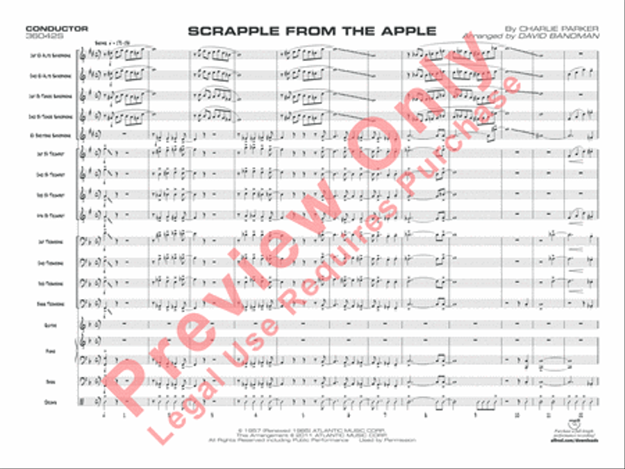 Scrapple from the Apple Jazz Ensemble scores gallery preview page 4