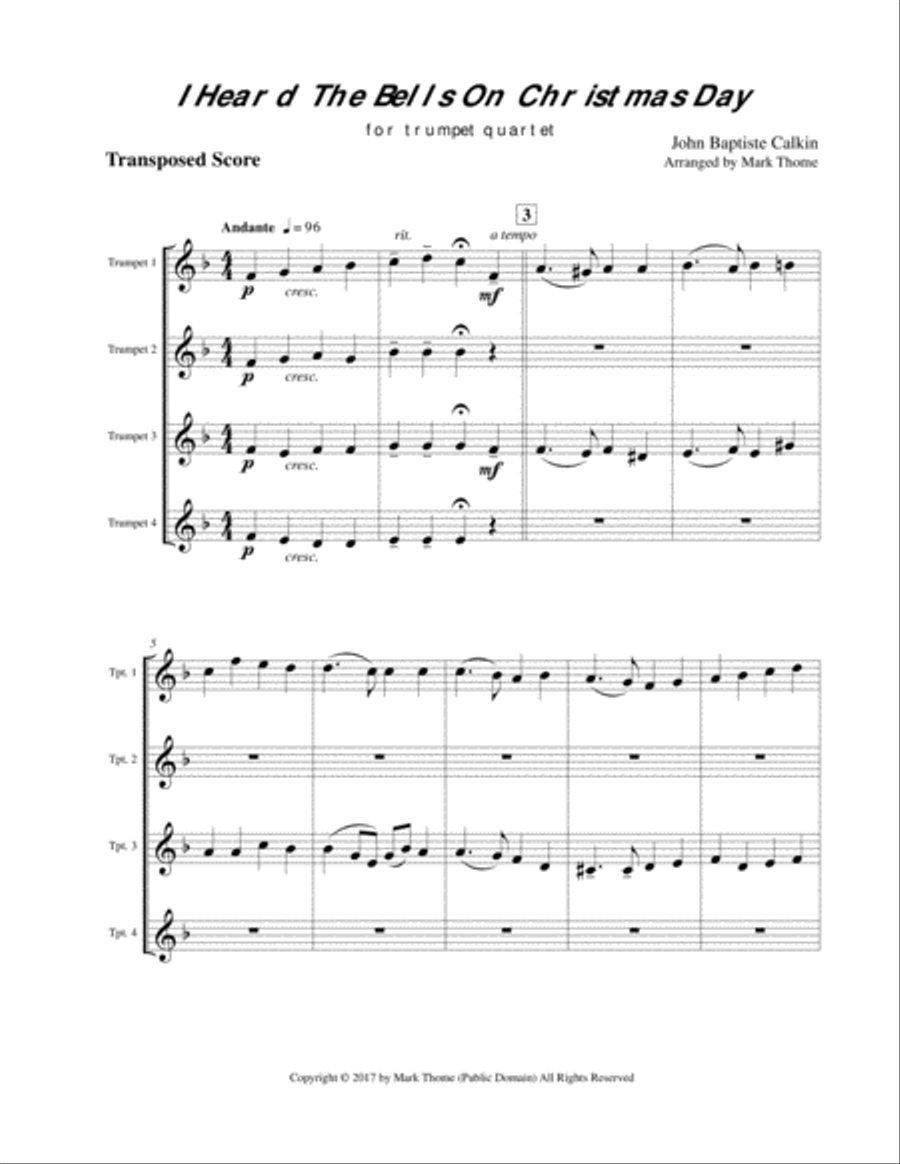 I Heard The Bells On Christmas Day Brass Ensemble scores gallery preview page 2