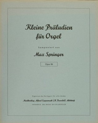 Book cover for Kleine Praludien fur Orgel