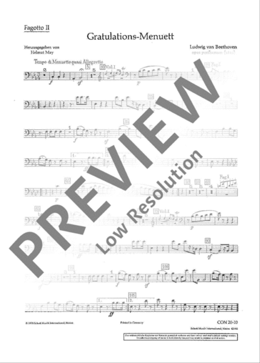 Gratulations-Menuett Orchestra scores gallery preview page 8
