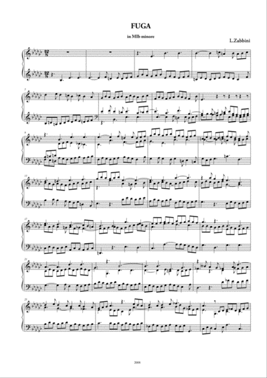 FUGUE in Eb flat minor Piano Solo scores gallery preview page 1