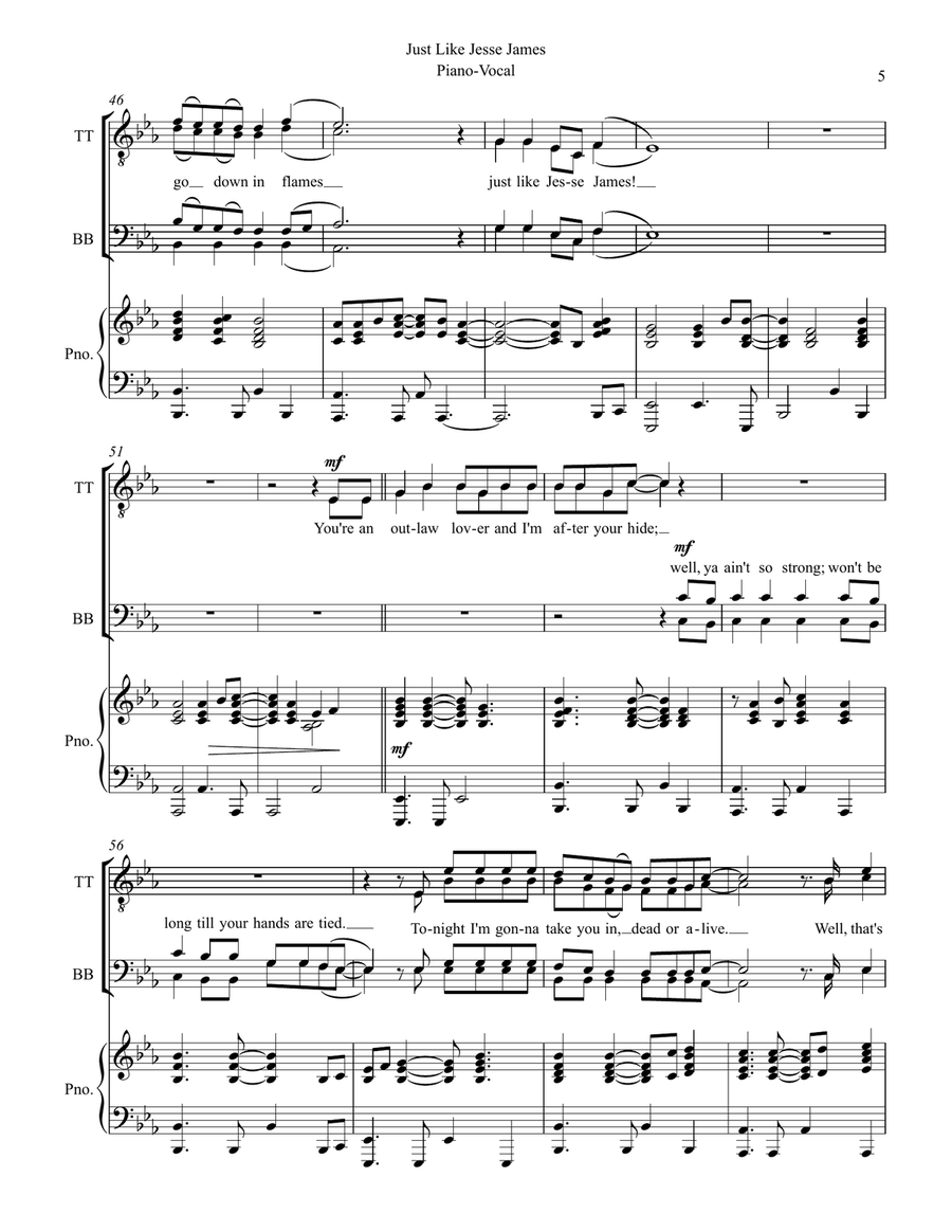 Just Like Jesse James Just Like Jesse James TTBB scores gallery preview page 5