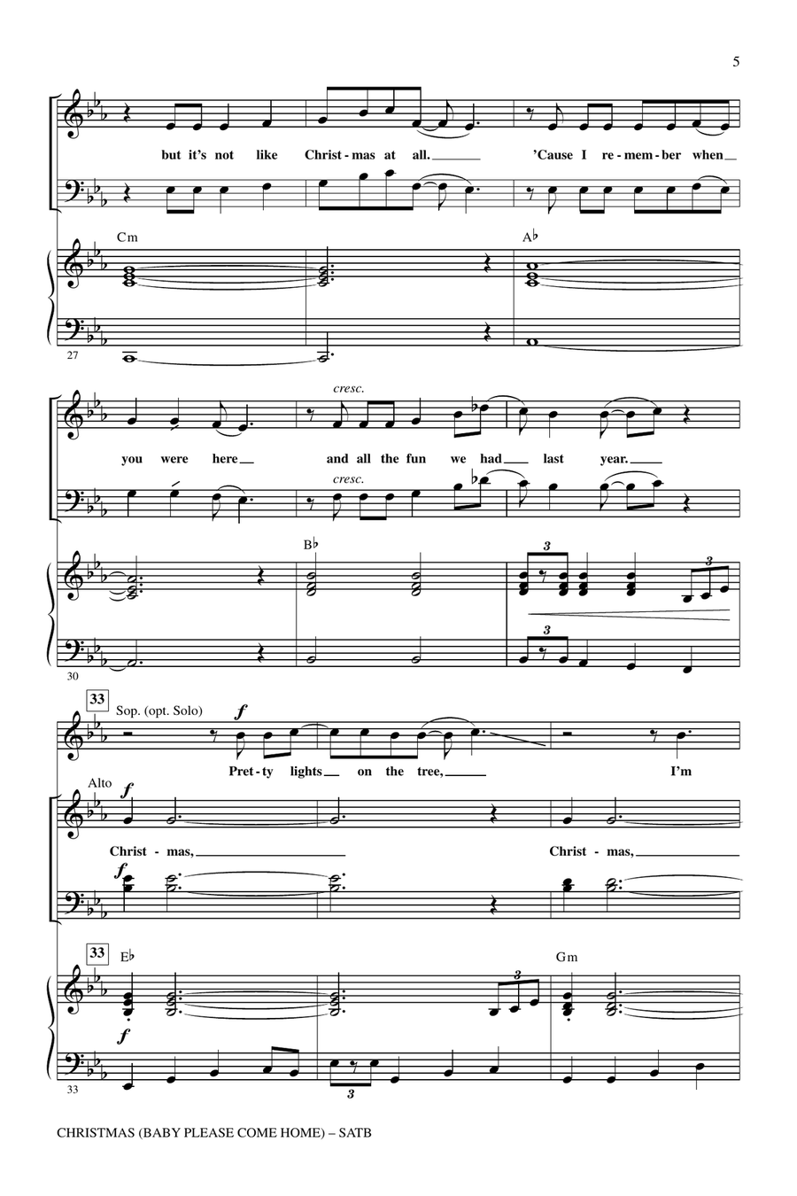 Christmas (Baby Please Come Home) 4-Part scores gallery preview page 4