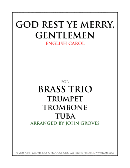 God Rest Ye Merry, Gentlemen - Trumpet, Trombone, Tuba (Brass Trio) image number null